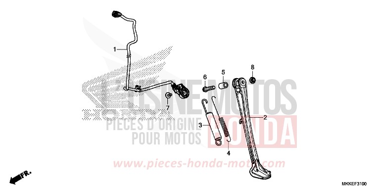BEQUILLE LATERALE de Africa Twin GRAND PRIX RED (R380B) 2019